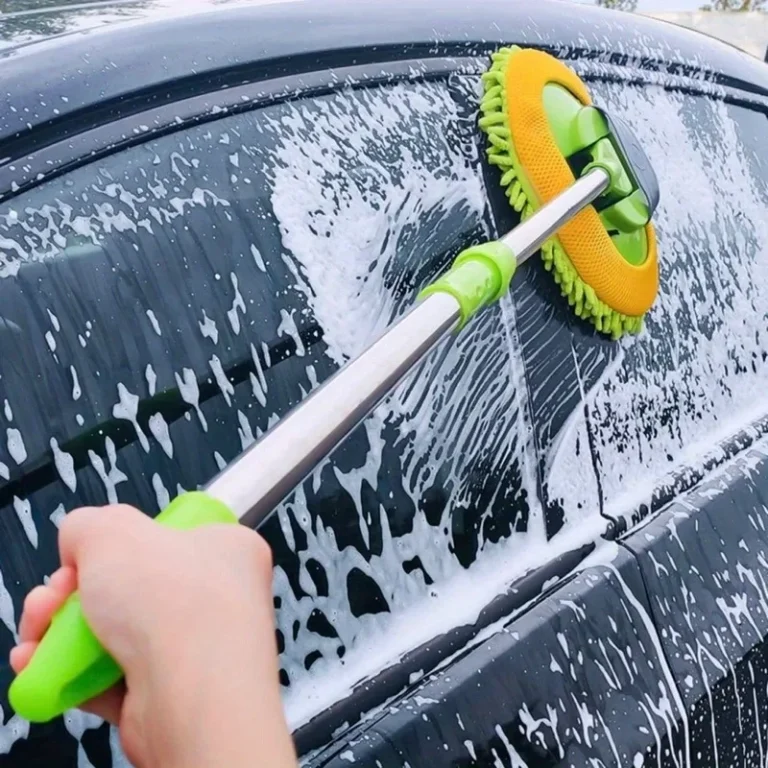 1 Stück ausziehbarer Autowaschmopp, Chenille-Autoreinigungsbürste mit langem Griff, Autopflegeprodukt, Waschbürste, Autoreinigungswerkzeug, Grün