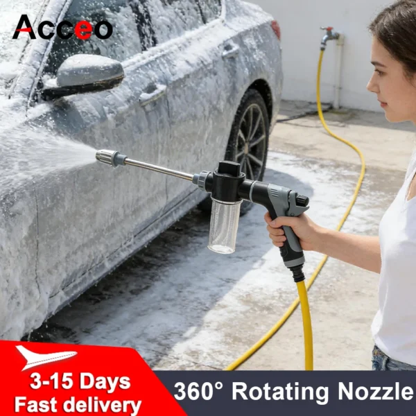 360 °   Drehbare Düse Hochdruck-Wasserpistole Autowaschset Auto-Reiniger Gartenschlauch-Sprinkler zum Waschen und Bewässern
