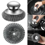 1–10 Stück Topfbürste aus Edelstahl mit Griff, robust, zum Geschirrspülen, Drahtkugel, Metallwäscher für Reinigungswerkzeuge in der Küche zu Hause