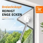 Joybos Schmutzwasser-Trennungs-Wischmopp und Eimer Set, Turbinen-Selbstreinigender Bodenwischer mit 3 Austauschbaren Köpfen (Rund/Quadratisch/Dreieckig), 90 °   Faltbarer Flachmopp für Fußleisten & Ecken, 6 Waschbare Pads 6