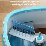 Schleudermopp-Set mit Eimer, trennt sauberes und schmutziges Wasser, manuelle Presse-zu-Reinigung und Spin-Trocknung, ausziehbarer Wischgriff 5