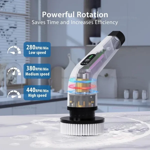 9-in-1 Elektrische Reinigungsbürste Kabellose Duschbürste mit Verstellbarem Verlängerungsgriff Wasserdicht für Badewanne, Fliesen und Boden