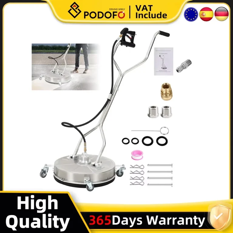 Podofo 18" High Pressure Washer Surface Cleaner with 4 Wheels 4000PSI Pressure Cleaner for Concrete Patio Sidewalk Deck