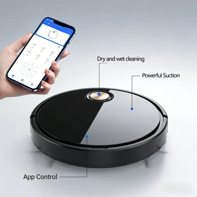 3-in-1-Kombination aus Kehrroboter und Wischgerät, mit App-Steuerung, starker Saugkraft, geeignet für Hartböden, praktisches Geschenk