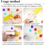 Toiletten-Gel-Reiniger mit Blumenstempel, langanhaltend, antibakteriell, WC-Deodorant, Lufterfrischer, 6 Düfte, umweltfreundlich, für Urinal und Toilette 6