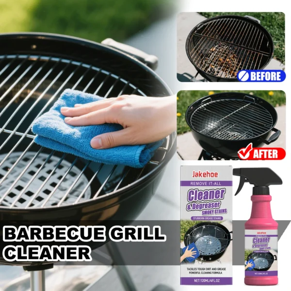 JAKEHOE 120 ml Grillständer-Reiniger, leistungsstarke Reinigung, hartnäckiges Fett, entfernt Kohlenstoffablagerungen, sichere Formel, keine Beschädigung für den Grill