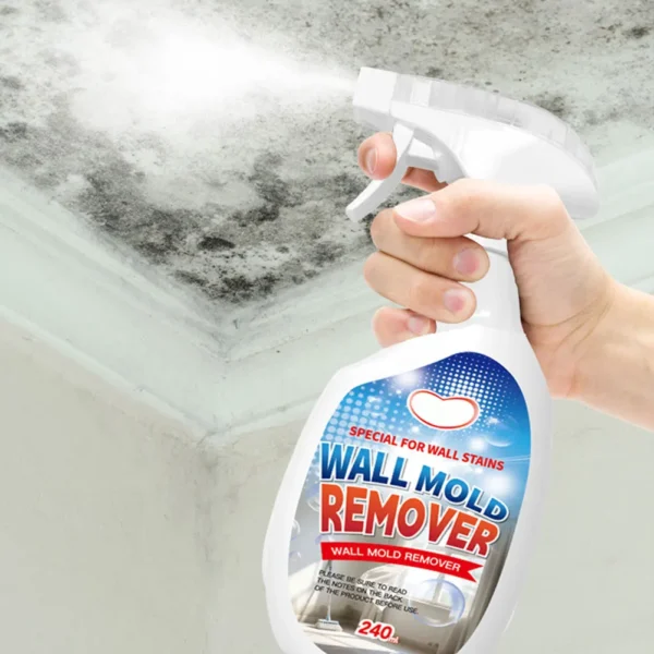 240ML Schimmelentferner-Spray, Kraftvoller Schimmelreiniger für Badezimmer-Küchen-Ecken, Multifunktionales Anti-Schimmel-Mittel für Weiße Wände