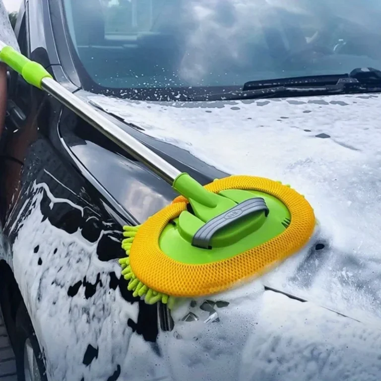 1 Stück ausziehbarer Autowaschmopp, Chenille-Autoreinigungsbürste mit langem Griff, Autopflegeprodukt, Waschbürste, Autoreinigungswerkzeug, Grün 2