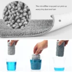 Ersetzen Sie den Moppkopf aus Mikrofaser, Ersatzkopf, Bodenreinigungstuch, Pads, flache Squeeze-Handfreie Auswringwerkzeuge für Zuhause und Küche 2