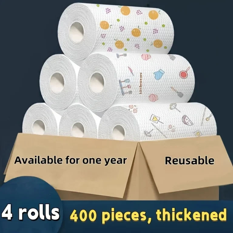 50 100 Stück/Rolle Geschirrtuch, saugfähig, verdicktes Küchenpapier, trocken und nass, nicht fettig, zufälliges Muster für die Spülbeckenreinigung, Geschirrspülen