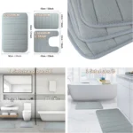 Super saugfähige Badematte, Memory-Schaum-Teppich, rutschfester Badezimmerteppich, Badewanne, seitliche Bodenteppiche, Duschraum, Fußmatte, WC-Fußpolster 3