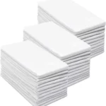 Einfache Weiße 4 6 10 Stück 100% Weiche Saugfähige Baumwollservietten Hochabsorbierende Geschirr- Hand- Tee- Bar-Handtücher Küchendekor-Accessoires