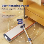 Freihändiger Flachmop mit Eimer, 40cm Großes Wischpad, 360° Drehbar °   Rotierender Nass- und Trockenwischmopp mit Anti-Verhedderungs-Funktion für den Haushalt 8