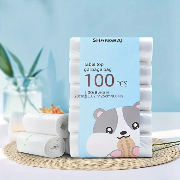100PCS Verdicken Desktop Kleine Müll Taschen Haushalt Auto Mini Einweg Kunststoff Müll Taschen Müll Tasche