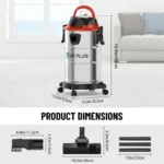 Hochleistungs-Nass-Trockensauger, 1200W 20L Industriequalität für Garage, Auto, Werkstatt, Gewerbliche Nutzung, 18L Sammeleimer 2