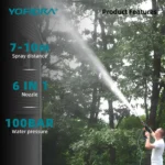 YOFIDRA 6-in-1 Hochdruck-Elektro-Wasserspritzpistole, Auto- und Gartenreinigungsgerät mit 22L faltbarem Wassereimer für Makita-Akkus 2