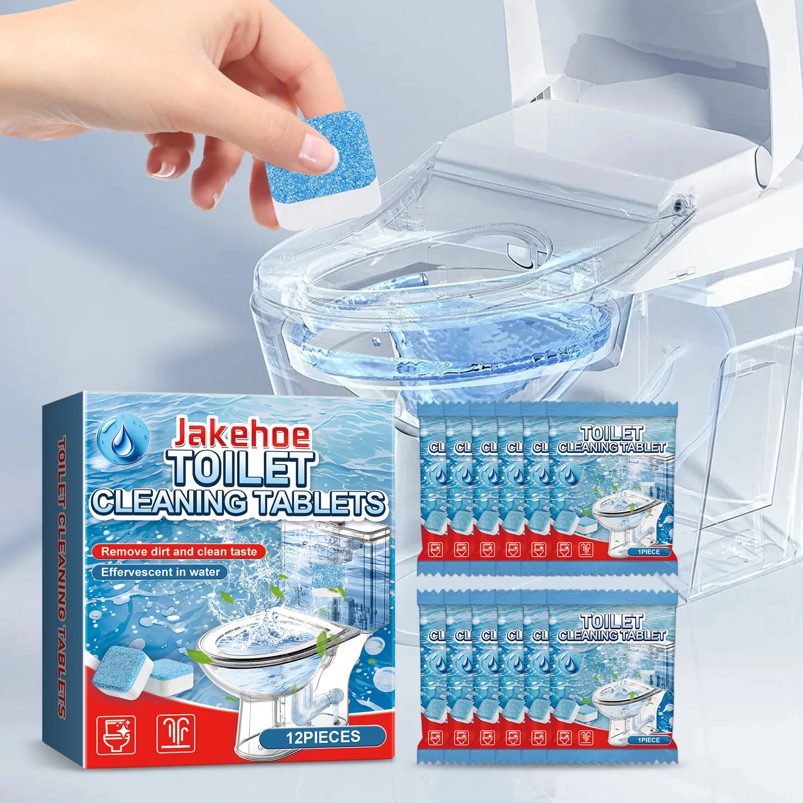 JAKEHOE Toilettenreiniger, 12 Stück, Toilettenreinigung, Brausetabletten, leistungsstark, zum Entfernen von Schmutz, Skalaflecken, desodorierend, reduzieren Gerüche JAKEHOE Toilettenreiniger, 12 Stück, Toilettenreinigung, Brausetabletten, leistungsstark, zum Entfernen von Schmutz, Skalaflecken, desodorierend, reduzieren Gerüche