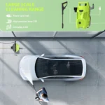 BRIEFNESS Elektrischer Hochdruckreiniger, 200 Bar 3000 W Autowaschanlage, 1-180 °   Verstellbare Düse, 7 m flexibler Schlauch, Terrassen-Autoreiniger 4