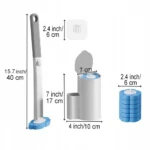 Einweg-Toilettenbürstenset, 2 Reinigungsbürsten mit 48 Ersatzbürstenköpfen, zum Reinigen von Toilette, Badewanne, Waschbecken, Waschbeckenabfluss und Bodenabfluss. 2