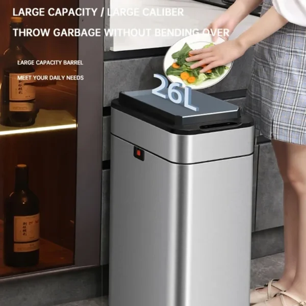 20/40/50/60L Intelligenter Sensor-Mülleimer Wasserdichter Moderner Smart-Abfalleimer aus Edelstahl für Küche und Wohnzimmer