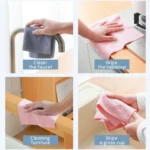 Wiederverwendbare Reinigungstücher für den Haushalt, Küchentuch, Mikrofaser-Handtuchrollen, Geschirrlappen, Waschpapier, Handtuchersatz, 1 Rolle mit 20 Blatt 6
