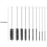 Flaschenreinigungsbürsten-Set, 10-teilig, Edelstahl, Weiche Borsten, Pipetten- und Strohhalm-Bürsten, Vielseitige Haushaltsreinigungswerkzeuge 6