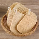 6 Stück natürliche Luffa-Peeling-Schwämme – sanfter Körperwäscher für Dusche und Bad, Reinigungspads aus Bambusfaser 2042