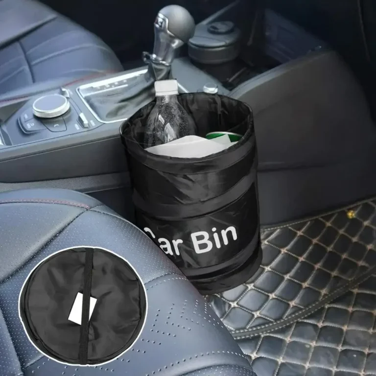 Zusammenklappbarer schwarzer Auto-Mülleimer, Müllbeutel, Müllabfallbehälter für kleine, auslaufsichere Auto-Kühltasche, Müllbeutel, Papierkorb