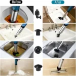 Leistungsstarke Toilettenkolben Edelstahl Rohr Bagger Entblocker Pneumatische Hochdruck Baggerarbeiten Air Drain Blaster Werkzeugset 6