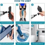 Leistungsstarke Toilettenkolben Edelstahl Rohr Bagger Entblocker Pneumatische Hochdruck Baggerarbeiten Air Drain Blaster Werkzeugset 3