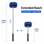 2-in-1 Glas-Teleskopwischer, Handgehaltene Glasreinigungsbürste mit Langem Griff, Beschlagentferner, Kratzfreier Auto-Fensterabzieher 6
