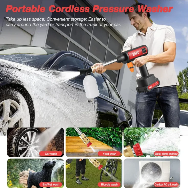 60 Bar 300W Hochdruck-Akku-Autowaschpistole 20000mAh Schaumgenerator Wasserpistole Multifunktionales Gartenreinigungsgerät 2