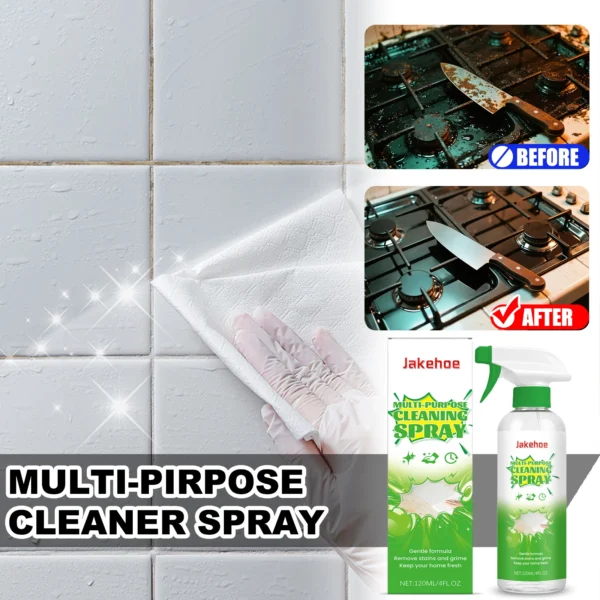 JAKEHOE Mehrzweck-Reinigungsspray, 120 ml, leistungsstarke Keramik-Fleckenentfernungs-Entkalkungsflüssigkeit für Badewanne, Closestool, Tisch, Boden