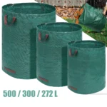 272L/300L/500L Garten-Abfallsack Laubsammelbeutel Sammel-Mülltonne Wiederverwendbare Laubsammelbehälter für Gartenarbeit und Aufbewahrung im Freien
