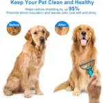 2in1 Edelstahl Pet Deshedding Pinsel Hund Haarentferner Haustier Pelz Knoten Cutter Welpen Katze Kamm Bürsten Hunde Pflege Verschütten liefert 4