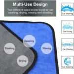 1–4 Stück Mikrofaser-Autowaschtuch, weich, schnell trocknend, für Fenster, Spiegel, Wischlappen, Zuhause, doppellagige Reinigungstücher, 500 g/m2 4