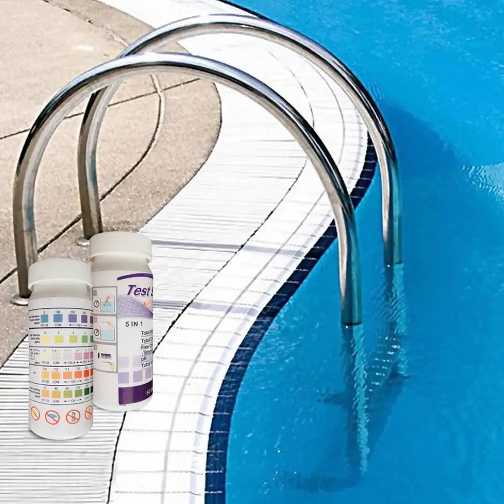 50 Stück Schwimmbad 5-in-1 Wasserqualitätsteststreifen für Restchlor, pH-Wert, Härte und Gesamtalkalinität 50 Stück Schwimmbad 5-in-1 Wasserqualitätsteststreifen für Restchlor, pH-Wert, Härte und Gesamtalkalinität