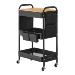 SONGMICS Beistellwagen, Rollwagen, Küchenwagen, Servierwagen, für Büro, Küche, Wohnzimmer 3