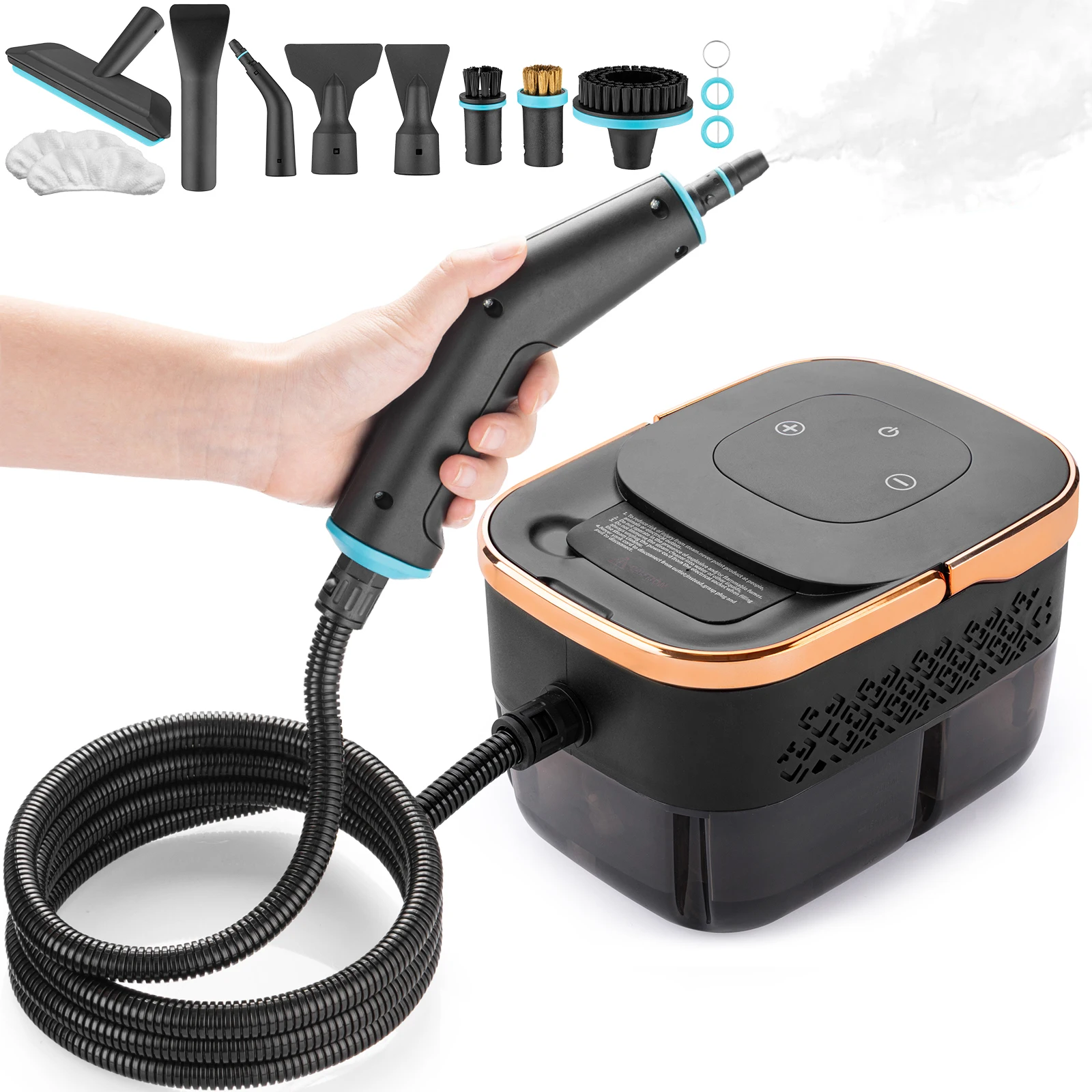 Tragbarer Dampfreiniger, 15s Schnellaufheizung 105 ℃ Temperaturregulierung, 1350 ml Wassertank, für Auto/Zuhause/Fliesen/Möbel + 10 Zubehörteile Tragbarer Dampfreiniger, 15s Schnellaufheizung 105 ℃ Temperaturregulierung, 1350 ml Wassertank, für Auto/Zuhause/Fliesen/Möbel + 10 Zubehörteile