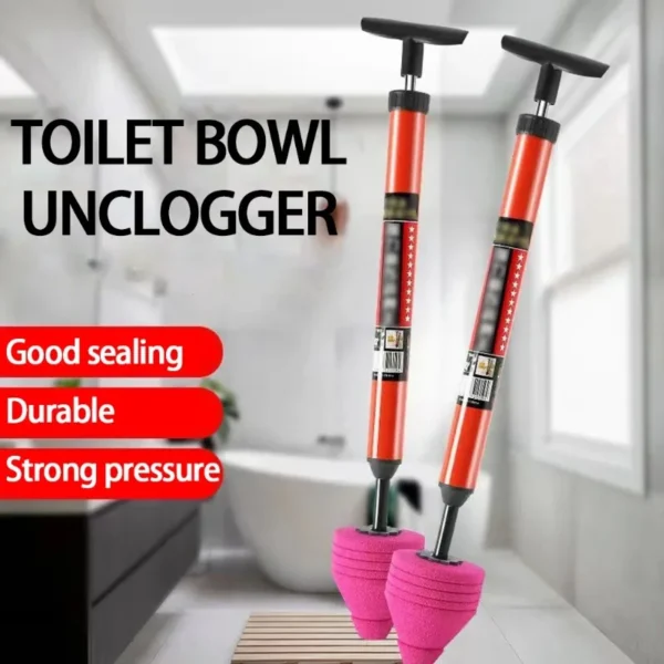 Hochdruck-Lufttoilettenreiniger mit Ergonomischem Griff, Silikon-Abflussreiniger, Leistungsstarkes Sanitär-Set für Haushalt und Kanalreinigung