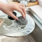 6 stücke Edelstahl Scheuer Ball Reinigung Set Scheuer Schwamm Reinigung Metall Wäscher Ball Scheuer Pad 5