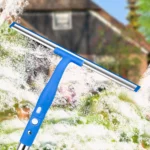 Glasbürste, Fensterreiniger, Rakel mit 53 Zoll langer Hand, professionelles Haushaltsfenster-Wasserflecken-Reinigungswerkzeug für das Bad 2