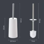 Toilettenbürste aus Edelstahl mit langem Griff, Badezimmer-Reinigungsbürste mit robuster Basis, Toilettenreiniger für die Tiefenreinigung auf dem Boden 2