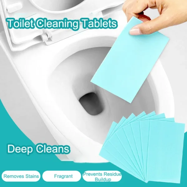 Toilettenreinigungstabletten, 30 Stück, sofortige Toilettenreinigungstabletten, Fleckenentfernung und Duft, Toilettenreinigungstabletten für Badezimmer