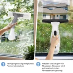 2000Pa kabelloser Fensterreiniger–Elektrischer Fensterputzer–Effiziente Reinigung ohne Streifen–Kabelloser Fensterreiniger 4