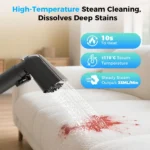 Teendow C6 MAX 3-in-1 Dampf-Teppichreiniger 1650W Hochleistungs-Dampfreiniger 12000Pa Starke Saugkraft Doppelte Wassertanks Haustierfreundlicher Polsterreiniger Tragbare Haushaltswaschmaschine für Sofa Teppich Fleckenentferner 5
