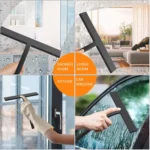 Silikon-Duschabzieher mit Halterung für Bad, Spiegel, Glasreinigung - Multifunktionaler Fensterabzieher für Schlafzimmer, Toilette, Küche 5