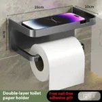 Toilettenpapierhalter, Kunststoff-Aufbewahrungsregal, Küche, Handtuch, Platzierung von Gewürzflaschen, Badezimmer, Wandrolle aus Papier, Telefonaufbewahrung 5