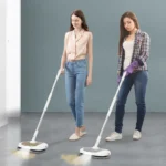 Elektrischer Kabelloser Wischmopp, Dampfmopp mit Reinigungseimer, Selbstreinigender Mopp für Fliesen, Hartböden, Holzböden 4