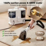 Lubluelu V2 16KPa Tragbarer Teppichreiniger 600W Polsterreiniger Spezieller Fleckenentferner für Haustiere Leistungsstark für Sofa und Autositze 3
